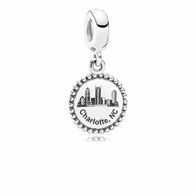 Pandora Charlotte Dangle Charm - Sterling Silver/Black Enamel - Canada | VP3252GT